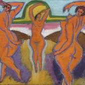 073   Hans Körnig, Die drei Grazien (Drei weibliche Akte, tanzend). 1952. 8500 €