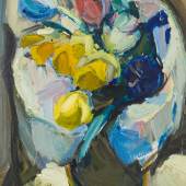 Vilma Eckl, Blumenbild, Öl auf Leinwand, 56 x 46 cm