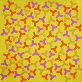 Rosemarie Castoro Orange Ochre Purple Yellow Y 1965 Acrylic on canvas 212.09 × 210.82 cm (83 1/2 × 83 in) (RC 1075)