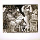 Au Cabaret (Bloch #0286) 1934 Etching printed in brown-black on Montval laid paper with Picass 23,8 x 29,9 cm 