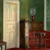 Atelier Gust. Dorén, Bemalung und Einrichtung für ein Wohnzimmer, 1904, Gouache, Foto: © Peter Nils Dorén (Detail)