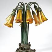 445 - Bedeutende Tischlampe ''Pond Lily'' , L.C. Tiffany, New York, 1900 - 1902 Katalogpreis: 10.000 - 15.000 €  Zuschlag: 13.000,00 EUR