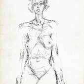 Alberto Giacometti (Borgonovo 1901-1966 Stampa). Weiblicher Akt, Lithographie von 1961 Kat.-Nr: 86 	Kat.-Preis: €80,-