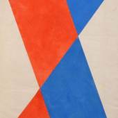 64  Hermann Glöckner "Rot und Blau, diagonal geteilt". 1974. 3.500 - 4.000 €