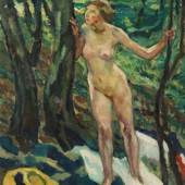 1379 Leo Putz Weiblicher Akt mit Bäumen Limit € 35.000