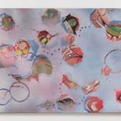 Balraj Khanna, Pond on Hampstead Heath, 1986, acrylic and sand on canvas, 114 x 149 cm. Courtesy of the Estate of Balraj Khanna and Jhaveri Contemporary