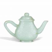 A rare pale celadon jade teapot and cover, Qing Dy… for £176,400