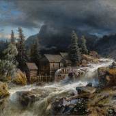 36 - Hermann Ottomar Herzog Norwegische Landschaft mit aufkommendem Gewitter. Katalogpreis: 9.000 - 12.000 €