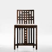 13 $576,500 (£446,035) $100,000 - 150,000 Private Collector Charles Rennie Mackintosh, Side Chair from the White Bedroom, Hous'hill, Nitshill, Glasgow, ebonized sycamore and canvas upholstery, circa 1904
