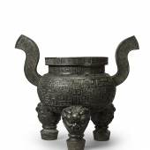 A Large Bronze Tripod Censer Qianlong Mark and Period Height 20 1/8 in., 51 cm Estimate $300/500,000