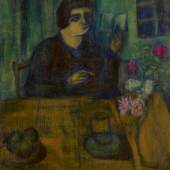 Marc Chagall Portrait de la soeur de l’artiste Signed, dated 1908 and inscribed Witebsk 1963 on the reverse Oil on canvas 25 by 21 in.; 63.5 by 53.3 cm Executed in 1908 Estimate $1.5/2 million