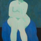 Milton Avery Meditation Signed and dated 1960; signed, titled and dated 1960 on the reverse Oil on canvas 68 by 40 in., 172.7 by 101.6 cm Estimate $2/3 million