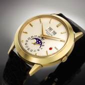 9697 Patek Philippe, Rare Yellow Gold Automatic Perpetual Calendar Wristwatch, Ref 3450 (lot 993)