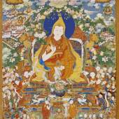 A Thangka Depicting The Eighth Dalai Lama, Jampal Gyatso Tibet, circa 1762 88 by 61 cm Estimate $300/500,000 