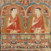 A Thangka Depicting Two Taklung Lamas Tibet, circa 1300 52 by 40 cm Estimate $250/350,000 