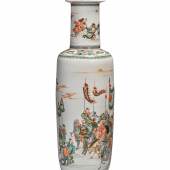 Lot 322 A Large and Important Famille-Verte ‘Investiture of the Gods’ Rouleau Vase Qing Dynasty, Kangxi Period Height 29 1/4 in., 74.2 cm Estimate $400/600,000 Sold for $1,575,000