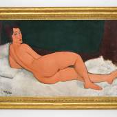 ot 18 Amedeo Modigliani Nu couché (sur le côté gauche) Signed Modigliani (lower left) Oil on canvas 35¼ by 57¾ in.; 89.5 by 146.7 cm Painted in 1917 Estimate in excess of $150 million
