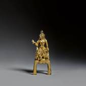 Lot 11 A Small Gilt-Bronze Figure of Avalokiteshvara  Tang Dynasty Height 3 1/4  in., 8.1 cm Estimate $10/15,000 Sold for $118,750