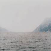 Lot 48 Andreas Gursky 'GARDASEE' (LAKE GARDA, PANORAMA) chromogenic print, flush-mounted to acrylic, signed, titled, dated '1986/93,' and editioned '2/5' in ink on the reverse, framed, signed and dated 'produziert Mai '94' on the wood stretcher, 1986-93 15 1/8  by 47 in. (38.4 by 119.4 cm.) Estimate $80/120,000