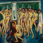 Ernst Ludwig Kirchner Das Soldatenbad (Artillerymen) Signed E. L. Kirchner (lower right) Oil on canvas 551⁄8 by 591⁄8 in.; 140 by 150 cm Painted in 1915. Estimate $15/20 million