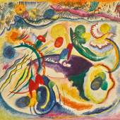 9930 Lot 8, Wassily Kandinsky, Zum Thema Jüngstes Gericht (On the Theme of the Last Judgement), Oil and mixed media on canvas, 1913