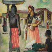 Lot 372 Masterworks of Mexican Modernism: Property from a Distinguished Private Collection Diego Rivera Luna sobre el Mercado Signed Diego Rivera and dated 1929 (lower left) Encaustic on canvas 39 1/4 by 27 1/2 in. 100 by 70 cm Painted in Tehuantepec in 1929. Estimate $1.5/2 million