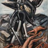 Lot 374 Masterworks of Mexican Modernism: Property from a Distinguished Private Collection José Clemente Orozco La Conquista Signed J.C. Orozco (lower right) Oil on canvas 35 7/8 by 27 5/8 in. 91 by 70 cm Painted circa 1942. Estimate $600/800,000