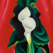 Georgia O’Keeffe Calla Lilies on Red 1928 Estimate $8/12 million