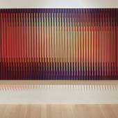 Lot 484 Carlos Cruz-Diez Physichromie Panam signed, titled and dated 2015 on the reverse acrylic and plastic elements on aluminum 59 by 118 1/8 in. 150 by 300 cm. Estimate $500/700,000