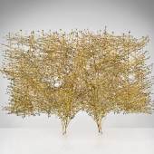 Lot 113 Important Design from the Collection of Dick and Jane Stoker Harry Bertoia Untitled (Monumental Wire Construction) welded brass-coated wire, bronze 56 x 82 x 22 in. (142.2 x 208.3 x 55.9 cm) circa 1965 Estimate $250/350,000