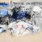  Jakob Kirchmayr, Schwarze Himmel von Metall, colored pencil, oil stick, gesso, ink, acrylic on canvas (substantial sailcloth), 190x300 cm