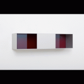 Donald Judd, untitled, 1991. Clear anodised aluminium and transparent brown over red acrylic painted sheet. 25 x 100 x 25 cm (9.84 x 39.37 x 9.84 in). Stamped Donald Judd 91-98 @ Aluminium AG Menziken (on the reverse).