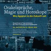 Plakat zur Ausstellung "Orakelsprüche, Magie und Horoskope"