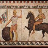 Samnitischer Krieger, Reproduktion einer Grabmalerei aus Nola, um 200 v. Chr.