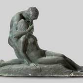 Josef Hinterseher, sig., München 1878 - 1955 daselbst, Der Kuss", Bronze, Künstlers Marwan Kassab Bachi fand bei internationalen Bietm Ergebnis von EUR 12.000,- äußerte (Ausruf EUR 6.000,-).