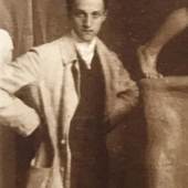 Der Bildhauer Josef Müllner, Detail eines Fotos aus dem Stadtarchiv Baden, 1902