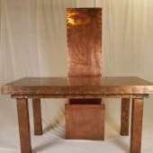 "Anatol" Herzfeld, (Beuys Schüler), Stuhl-Tisch-Objekt, Holz und Kupfer,Stuhlmaße: Lehne ca.171x49/Sitz ca.49x52cm/Tisch ca.80x75x150cm, Aufrufpreis:	10.000 EUR