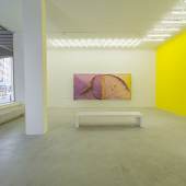 Felix Rehfeld, Großer Gelbschein 2019, Öl auf Leinwand, 180x400cm, Installationsansicht Artothek München