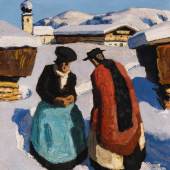 Alfons Walde, Kirchgang, 25.1.1933, Öl auf Karton, 54 × 47,5 cm