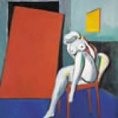 Alfred Kornberger (1933 - 2002) Akt auf rotem Stuhl, rote Wand Öl auf Leinwand, 140 x 120 cm, 1996, re. u. sign., WVZ-Nr. 1017
Galerie Ziwna 