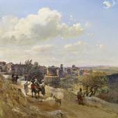 Rudolf von Alt,  „Ansicht von Tivoli mit dem Tempel der Vesta“, datiert um 1864, arstellung der Schönhe 40.000-80.000 Euro. 