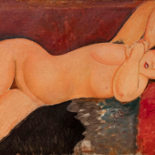 Amedeo Modigliani, Liegender Frauenakt mit verschlungenen Händen, 1917