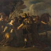 Andrea Vaccaro (1604–1670) Die Begegnung von David und Abigail Öl auf Leinwand 132 x 215 cm  Schätzpreis:	35.000 - 45.000 CHF