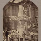 STEPHANSDOM - SPITZE UND KREUZROSE DES SÜDTURMS VOR DER AUFSETZUNG ,1864 Fotografie © Wien Museum