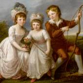 Angelica Kauffmann, R.A. Coira 1741 - 1807 Rome Portrait Of Lady Georgiana Spencer, Henrietta Spencer And George Viscount Althorp oil on canvas 44¾ by 57 in.; 113.6 by 144.8 cm. Estimate $600/800,000