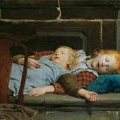 Albert Anker Zwei schlafende Mädchen auf der Ofenbank, 1895 Öl auf Leinwand, 55,5 x 71,5 cm Kunsthaus Zürich, Geschenk August F. Egli, 1911
