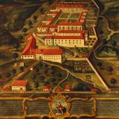 Ansicht der Freiburger Kartaus, Ölgemälde um 1740, Stift Klosterneuburg, Dauerleihgabe in der ehem Kartause Gaming (NÖ)