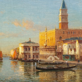 Antoine Bouvard Snr (1870-1955), The Santa Maria Della Salute& Looking Towards The Doge’s Palace, (one of a pair), oil on canvas, Haynes Fine Art;