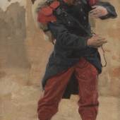 Anton von Werner, Französischer Infanterist mit Marschgepäck (Soldat in voller Montur), 1882, © Urheberrechte am Werk erloschen, Foto: Kai-Annett Becker