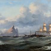 Anton Melbye, In der Straße von Gibraltar, 1845, Öl auf Leinwand, Sammlung Reederei Bernhard Schulte  Foto: Helge Mundt 